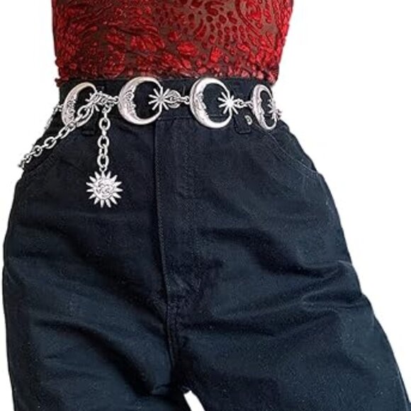 Moon Star Metal Waist Chain Sun Pendant Belly Belt Body Chains